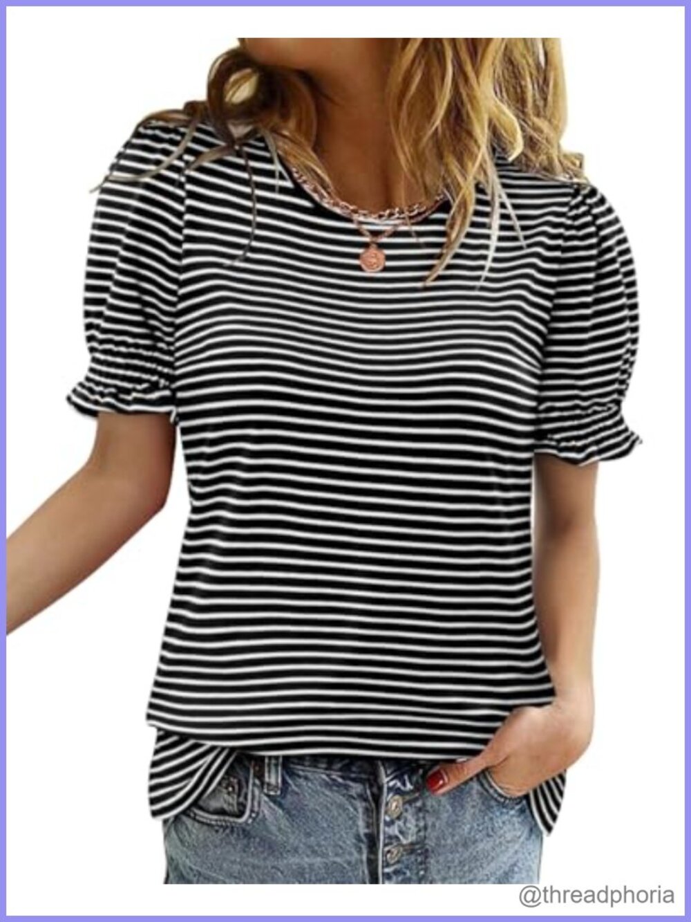 Women's Casual Ruffle Short Sleeve Knit Loose Fit T-Shirt